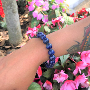 Lapis Lazuli Bracelet, Lapis Lazuli Stretch Bracelet | by nlanlaVictory