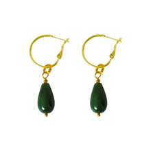 Load image into Gallery viewer, Jade Mini Charm and hoop earrings set | by Ifemi Jewels
