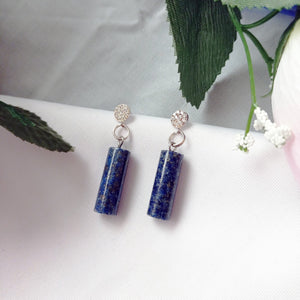 Lapis Lazuli Stud Earrings, Gemstone Earrings, Sterling Silver Stud Earrings | by nlanlaVictory