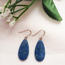 Load image into Gallery viewer, Lapis Lazuli Sterling Silver Earrings, Lapis Lazuli Earrings, Lapis Lazuli Drop Earrings | by nlanlaVictory
