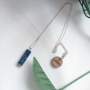 Lapis Lazuli Necklace, Lapis Lazuli Pendant, Sterling Silver Necklace, Gemstone Pendant Necklace | by nlanlaVictory