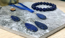 Load image into Gallery viewer, Lapis Lazuli Sterling Silver Earrings, Lapis Lazuli Earrings, Lapis Lazuli Drop Earrings | by nlanlaVictory
