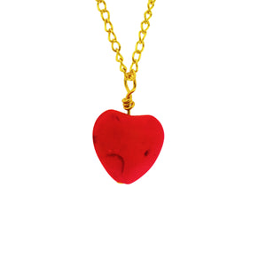 Red Heart Necklace, Heart Pendant | by lovedbynlanla