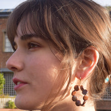 Load image into Gallery viewer, Dark brown freshwater pearl hoop earrings | by Ifemi Jewels
