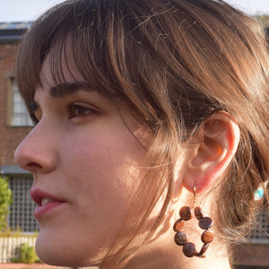 Dark brown freshwater pearl hoop earrings | by Ifemi Jewels