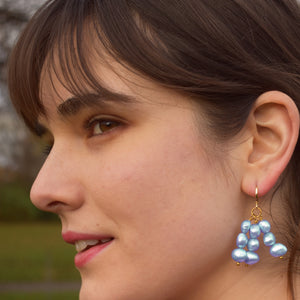 Blue freshwater pearl earrings | by Ifemi Jewels