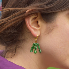 Load image into Gallery viewer, Dark Green freshwater pearl earrings | by Ifemi Jewels
