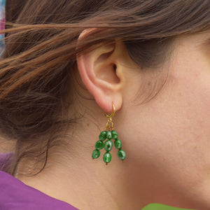 Dark Green freshwater pearl earrings | by Ifemi Jewels