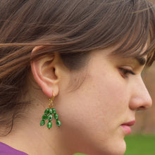 Load image into Gallery viewer, Dark Green freshwater pearl earrings | by Ifemi Jewels

