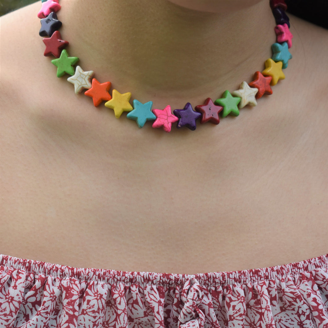 Multicoloured Star Beaded Choker Necklace | by Ifemi Jewels