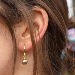 Gold White Bronze "Nikan" Freshwater Pearl Earrings | by Ifemi Jewels