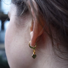 Load image into Gallery viewer, Black heart enamel minimalist huggie earrings | by Ifemi Jewels
