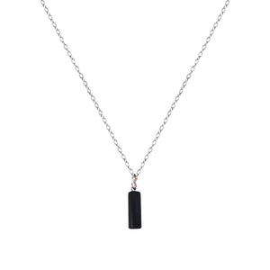 Black Onyx Necklace, Black Onyx Pendant, Sterling Silver Necklace, Gemstone Pendant Necklace | by nlanlaVictory