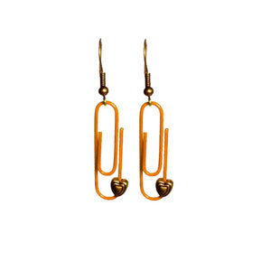Orange Personalised Paperclip Earrings | by lovedbynlanla