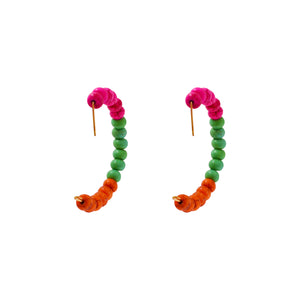 Colourful Carnival Festival Beaded Hoop Earrings, Festive Hoop Earrings, Statement Beaded Hoops, Trendy Festival Accessories | by lovedbynlanla