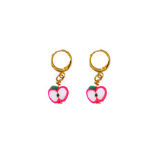Load image into Gallery viewer, Pink Apples Huggie Earrings | by Ifemi Jewels
