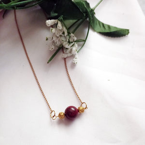 Jasper Gold Vermeil Necklace, Red Jasper Necklace, Gemstone Pendant Necklace | by nlanlaVictory