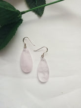 Load image into Gallery viewer, Rose Quartz Sterling Silver Earrings, Rose Quartz Earrings, Rose Quartz Drop Earrings | by nlanlaVictory
