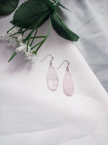 Rose Quartz Sterling Silver Earrings, Rose Quartz Earrings, Rose Quartz Drop Earrings | by nlanlaVictory