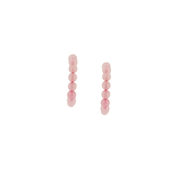 Rose quartz beaded hoop earrings | by Ifemi Jewels