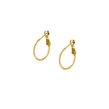Load image into Gallery viewer, Gold Thin Hoop Leverback minimalist earrings | by Ifemi Jewels
