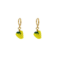 Load image into Gallery viewer, White grape fruit huggie earrings | by Ifemi Jewels
