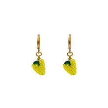 Load image into Gallery viewer, White grape fruit huggie earrings | by Ifemi Jewels

