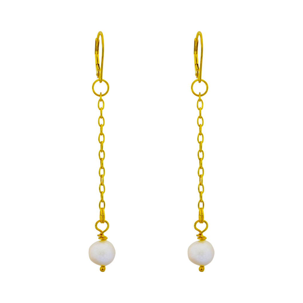 Freshwater Pearl Yellow Gold Vermeil, 9k or 18k Earrings, Bloom Collection | by nlanlaVictory