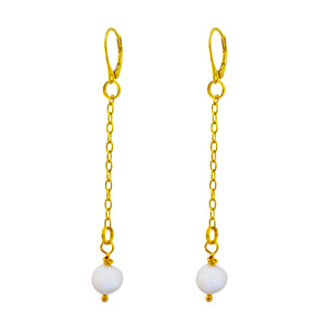 Freshwater Pearl Yellow Gold Vermeil, 9k or 18k Earrings, Bloom Collection | by nlanlaVictory