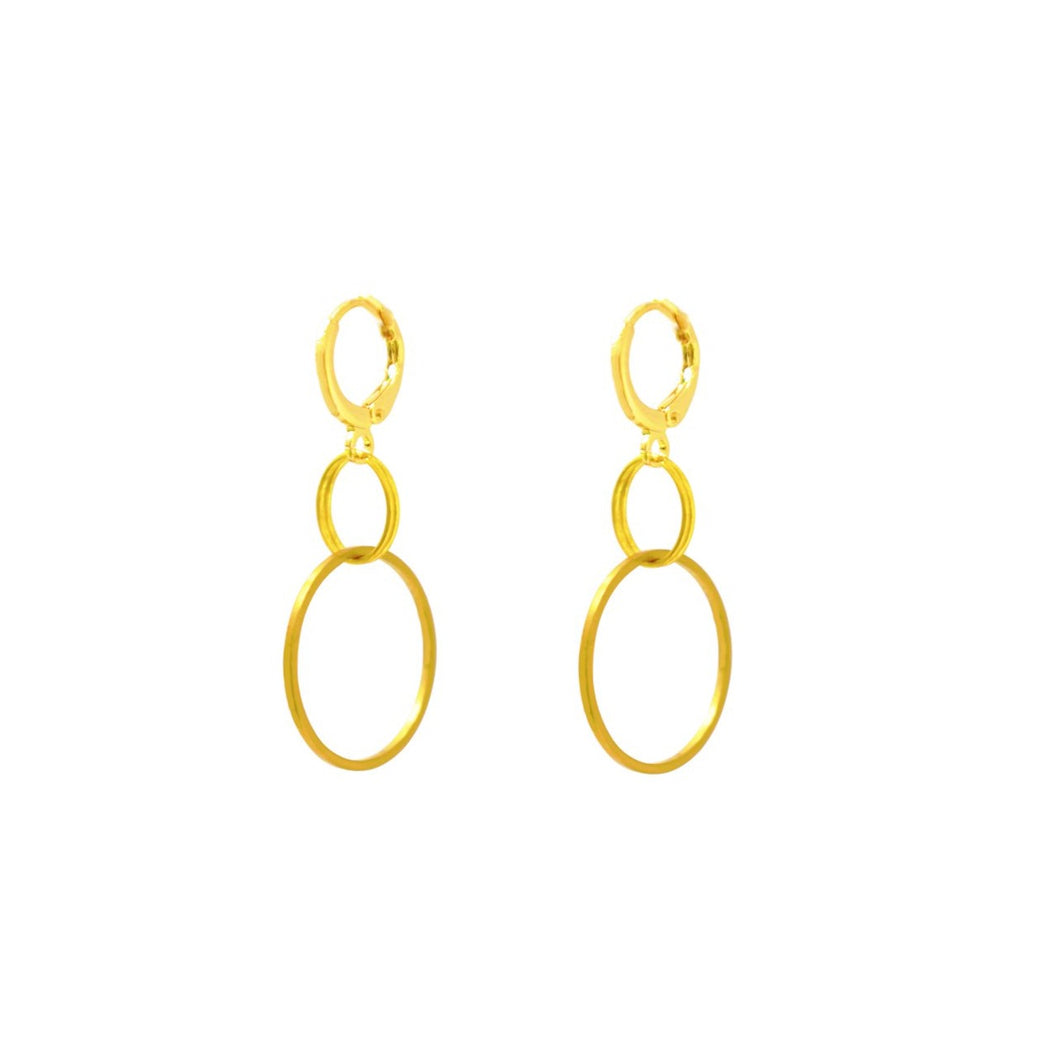 Interconnected Hoop Earrings, Minimalist Circle Earrings, Geometric Statement Jewellery | by lovedbynlanla