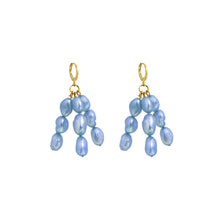 Load image into Gallery viewer, Blue freshwater pearl earrings | by Ifemi Jewels
