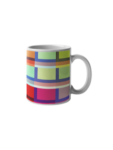 Livin' Colourful Ceramin Mug, Colorful Ceramic Coffee Cup for Home or Office, Vibrant Tile Print Mug  | by Victory In Wellness