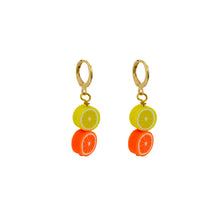 Load image into Gallery viewer, Lemon Yellow Orange huggie earrings | by Ifemi Jewels
