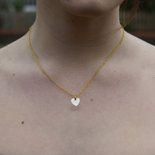 Load image into Gallery viewer, Minimalist white shell heart pendant necklace | by Ifemi Jewels
