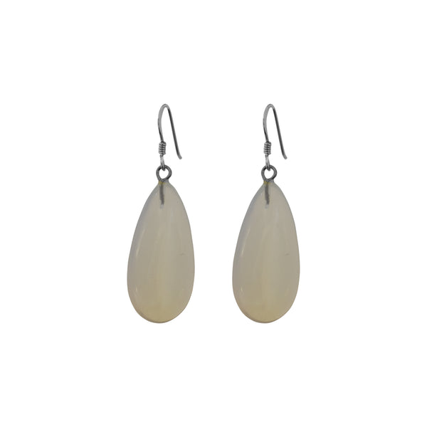 Sea Glass Opal Sterling Silver Earrings, Minimalist Earrings, Bloom Collection | by nlanlaVictory