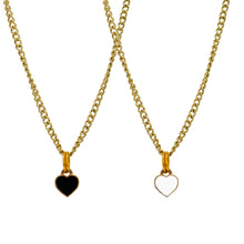 Load image into Gallery viewer, Black heart enamel minimalist huggie necklace | by Ifemi Jewels
