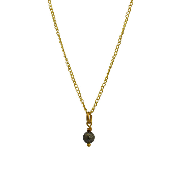 Minimalist Faceted Bronze Pyrite Gemstone Necklace | by Ifemi Jewels