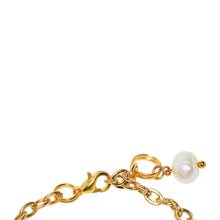 Load image into Gallery viewer, Pearl adjustable bracelet or anklet on gold plated chain | by Ifemi Jewels
