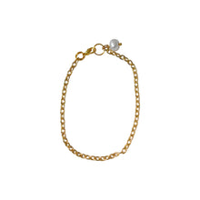 Load image into Gallery viewer, Pearl adjustable bracelet or anklet on gold plated chain | by Ifemi Jewels
