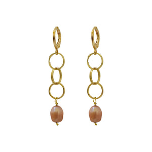Pink freshwater pearl drop earrings | by Ifemi Jewels