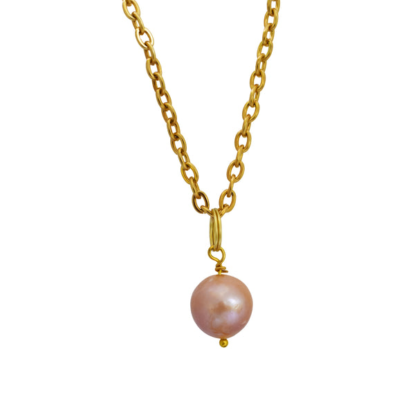 Pink freshwater pearl pendant necklace | by Ifemi Jewels