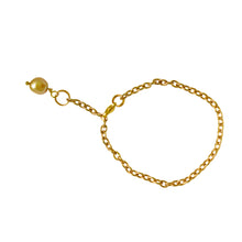 Load image into Gallery viewer, Gold freshwater pearl adjustable bracelet or anklet on gold plated chain | by Ifemi Jewels
