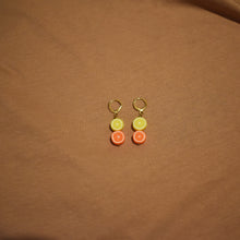Load image into Gallery viewer, Lemon Yellow Orange huggie earrings | by Ifemi Jewels
