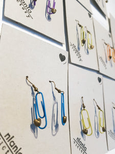 Blue Personalised Paperclip Earrings | by lovedbynlanla