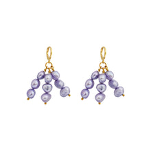 Load image into Gallery viewer, Lilac purple freshwater pearl earrings | by Ifemi Jewels
