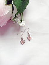 Load image into Gallery viewer, Candy Striped Hearts Earrings, Playing Cards inspired Queen of Hearts | by lovedbynlanla
