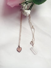Load image into Gallery viewer, Candy Striped Heart Necklace, Playing Cards inspired Queen of Hearts | by lovedbynlanla
