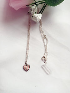 Candy Striped Heart Necklace, Playing Cards inspired Queen of Hearts | by lovedbynlanla