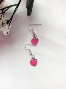 Rose Pink Hearts Earrings, Playing Cards inspired Queen of Hearts | by lovedbynlanla