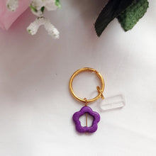 Load image into Gallery viewer, Purple Flower Key Chain, Floral Keychain, Vibrant Key Accessory, Nature-Inspired Keyring | by lovedbynlanla
